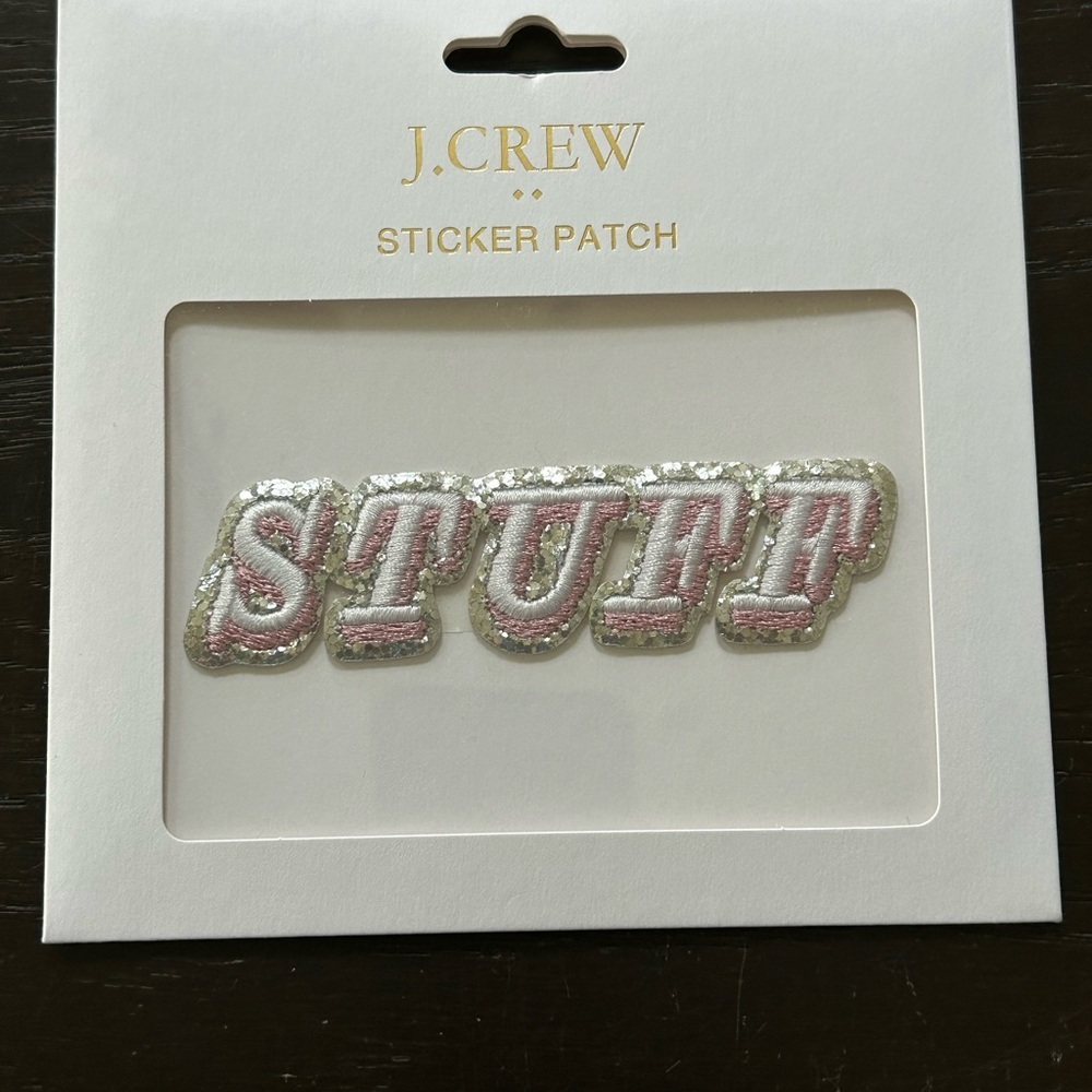 J. Crew Silver and Pink Sticker Patches “Stuff” and disco ball